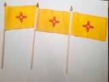 6x9 inch sewn edge classroom US State American flags & USA (144 6"x9" Stick FLAGS PER STATE) 50 UNITED STATES FLAGS 6"X9" WOODEN STAFF STATE FLAG COLLECTION 15" wood staff soft point gold wood spears