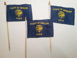 6x9 inch sewn edge classroom US State American flags & USA (144 6"x9" Stick FLAGS PER STATE) 50 UNITED STATES FLAGS 6"X9" WOODEN STAFF STATE FLAG COLLECTION 15" wood staff soft point gold wood spears