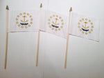 6x9 inch sewn edge classroom US State American flags & USA (6 6"x9" FLAGS PER STATE) 50 UNITED STATES FLAGS 6"X9" WOODEN STAFF STATE FLAG COLLECTION 15" wood staff soft point gold wood spears