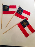 6x9 inch sewn edge classroom US State American flags & USA (6 6"x9" FLAGS PER STATE) 50 UNITED STATES FLAGS 6"X9" WOODEN STAFF STATE FLAG COLLECTION 15" wood staff soft point gold wood spears