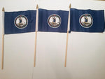 6x9 inch sewn edge classroom US State American flags & USA (144 6"x9" Stick FLAGS PER STATE) 50 UNITED STATES FLAGS 6"X9" WOODEN STAFF STATE FLAG COLLECTION 15" wood staff soft point gold wood spears