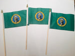 6x9 inch sewn edge classroom US State American flags & USA (144 6"x9" Stick FLAGS PER STATE) 50 UNITED STATES FLAGS 6"X9" WOODEN STAFF STATE FLAG COLLECTION 15" wood staff soft point gold wood spears