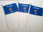 6x9 inch sewn edge classroom US State American flags & USA (144 6"x9" Stick FLAGS PER STATE) 50 UNITED STATES FLAGS 6"X9" WOODEN STAFF STATE FLAG COLLECTION 15" wood staff soft point gold wood spears