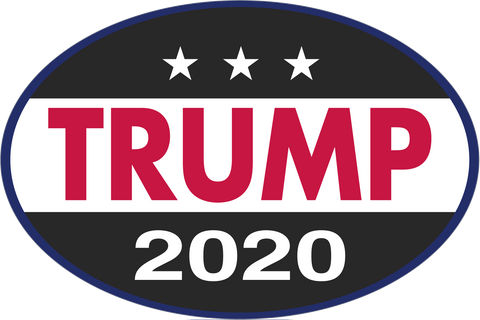 Trump 2020 Black Oval Sticker