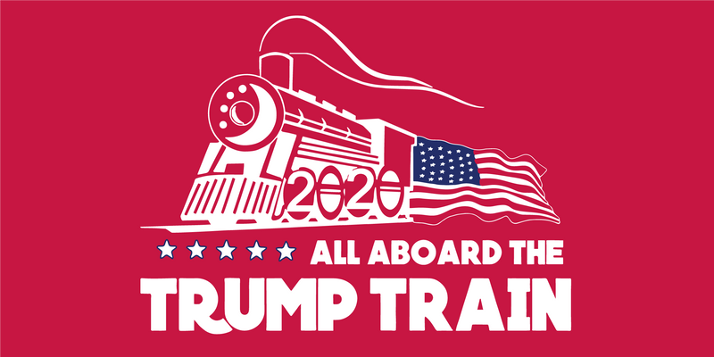 All Aboard The Trump Train Red  - Bumper Sticker