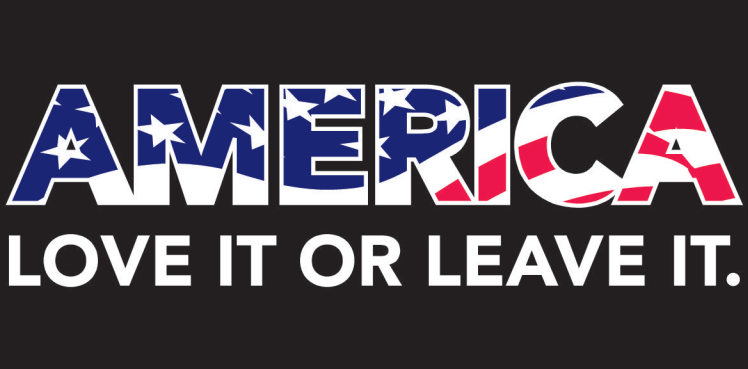 America Love It Or Leave It Stars And Stripes  - Bumper Sticker