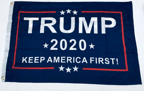 TRUMP 2020 KAF KEEP AMERICA FIRST BLUE DOUBLE SIDED  2'X3' Rough Tex® 100D Nylon