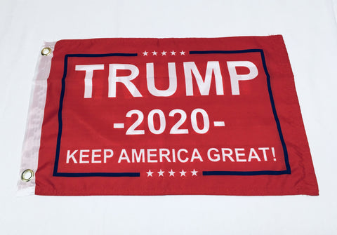 Red Trump 2020 Keep America Great KAG Double Sided Flag- 12''x18''  Rough Tex®