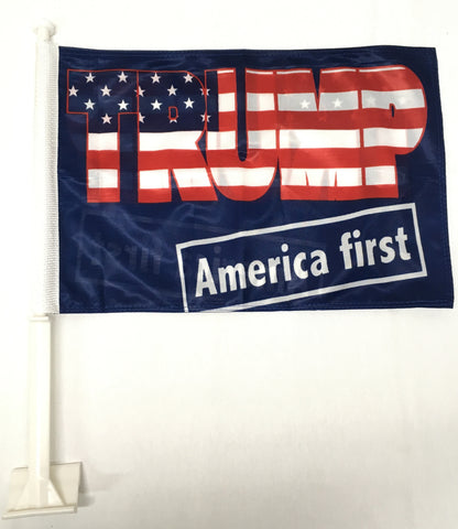 Trump America First  - 11''X15.5'' Car Flag