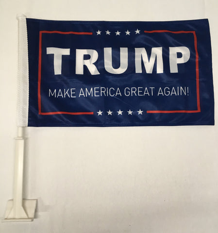 *TEMPORARILY OUT OF STOCK* Trump M A G A Blue  - 11''X18'' Car Flag