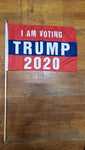 12 Stick Flags Gold Painted Wood Spear Collectors Items I AM VOTING TRUMP 2020- 12x18 Rough Tex ®
