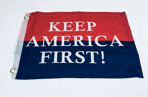 Keep America First KAF Double Sided Flag- 12''x18''  Rough Tex®