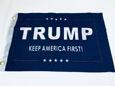 Trump Keep America First KAF Blue Double Sided Flag- 12''x18''  Rough Tex®