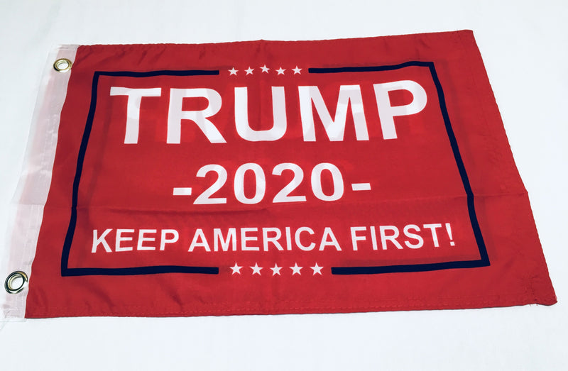 Trump 2020 Keep America First KAF Red Double Sided Flag- 12''x18'' Rough Tex®