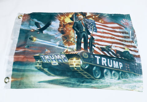 Trump Tank Double Sided Flag- 12''x18'' Rough Tex®