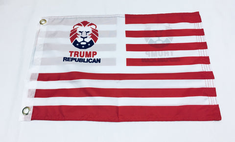 Trump Republican Striped Double Sided Flag- 12''x18'' Rough Tex®