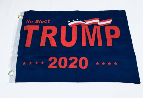 Re-Elect Trump 2020 Double Sided Flag- 12''x18'' Rough Tex®