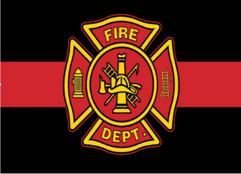 Fire Department Red Line 3'X5' Flag Rough Tex® 150D Nylon