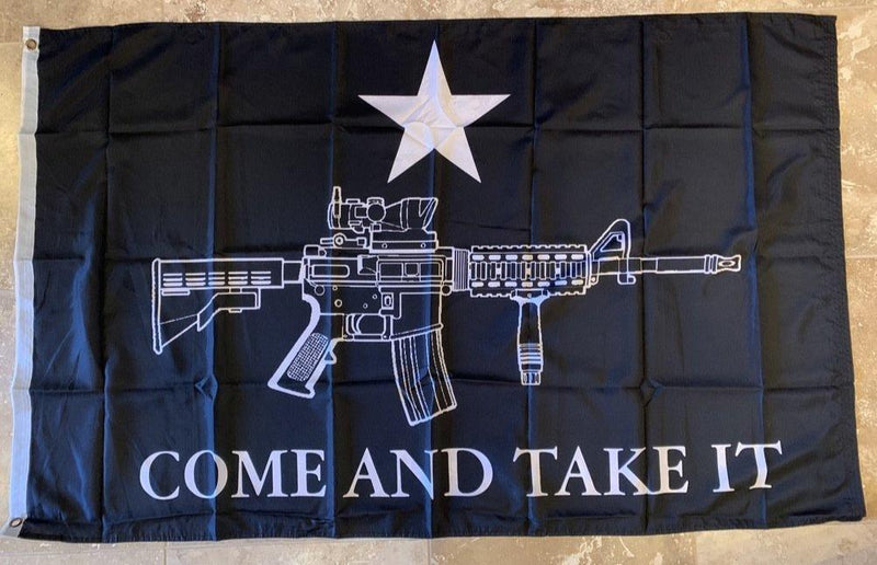 M4 Come & Take It (Black) Flag 3'X5' Rough Tex® 100D