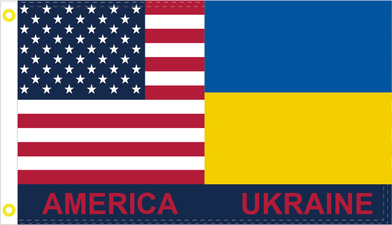 America Ukrainian Ukraine Friendship Flags 3'X5' Flag Rough Tex® 100D