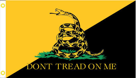 Anarcho Capital Gadsden (Black & Gold) 3'X5' Flag ROUGH TEX® 100D