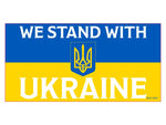 We Stand With Ukraine Trident Official Flag Bumper Sticker Made in USA