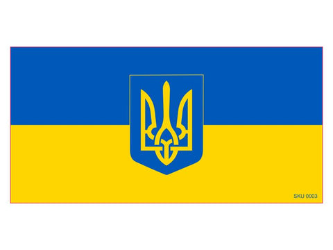 Ukraine Official Flag Trident Ukrainian Military Bumper Sticker Made in USA