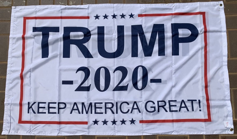 Trump 2020 Keep America Great KAG White 3'X5' Double Sided Flag- Rough Tex® 100D