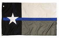 POLICE BLUE LINE GREY BLACK TEXAS POLYESTER 3X5 END