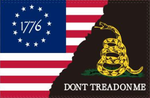 Betsy Ross Black Gadsden 3'X5' Flag ROUGH TEX® 100D