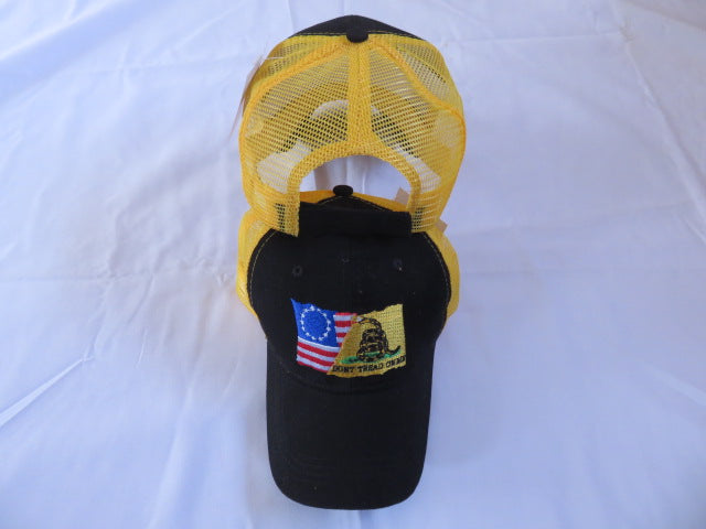 Betsy Ross Gadsden Black Mesh Back Cap