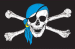 Pirate Blue Bandana 3'X5' Flag ROUGH TEX® 100D