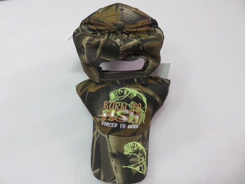 Born To Fish Forced To Work Camo Cap