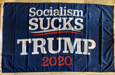 Socialism Sucks Trump 2020 Flag Double Sided Rough Tex® 100D 3'X5' Flag