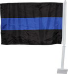 POLICE THIN BLUE LINE CAR FLAG POLY DOUBLE SIDED
