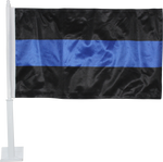POLICE THIN BLUE LINE CAR FLAG DOUBLE SIDED ROUGH TEX DOUBLE SIDED 115D
