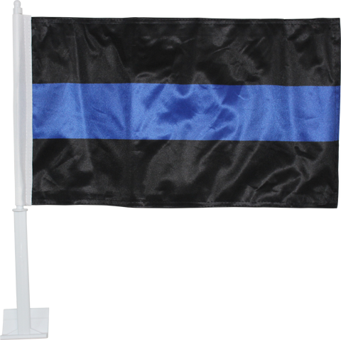 POLICE THIN BLUE LINE CAR FLAG DOUBLE SIDED ROUGH TEX DOUBLE SIDED 115D