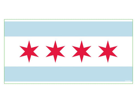 Chicago Flag Bumper Sticker Made in USA