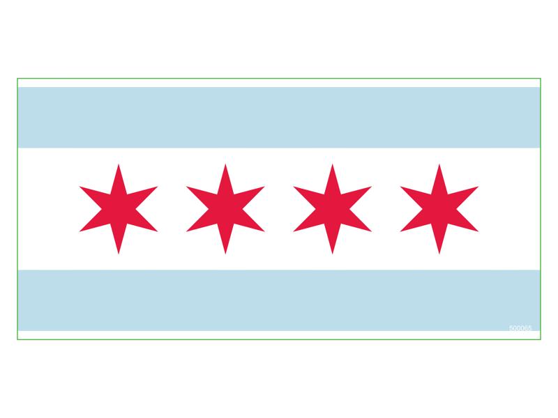 Chicago Flag Bumper Sticker Made in USA