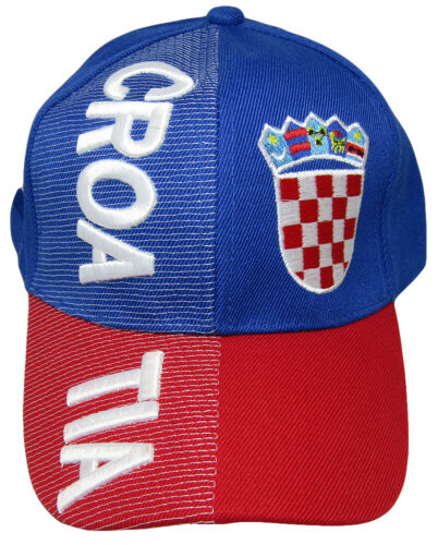 Croatia Blue and Red Embroidered Cap