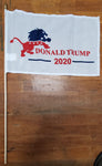 12 Stick Flags Gold Painted Wood Spear Collectors Items White DONALD TRUMP LION 2020 - 12x18 Rough Tex ®