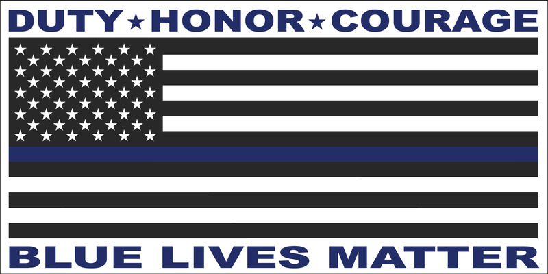 DUTY HONOR COURAGE USA POLICE MEMORIAL BUMPER STICKER