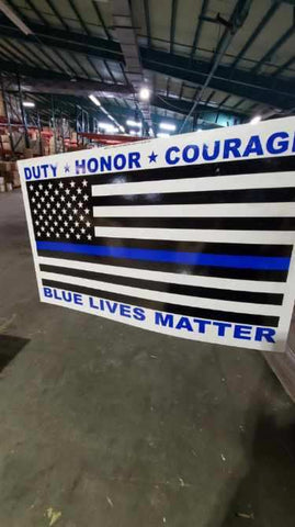 US POLICE MEMORIAL DUTY HONOR COURAGE YARD SIGN