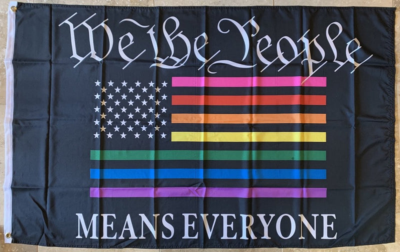 We The People Means Everyone Rainbow Flag 3'X5' Flag Rough Tex® 100D