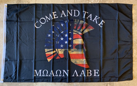 Come & Take It Molon Labe Black Flag 100D Rough Tex ® 3x5