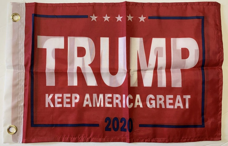 Trump Keep America Great KAG 2020 Red Double Sided Flag- 12''x18'' Rough Tex® 68D Nylon