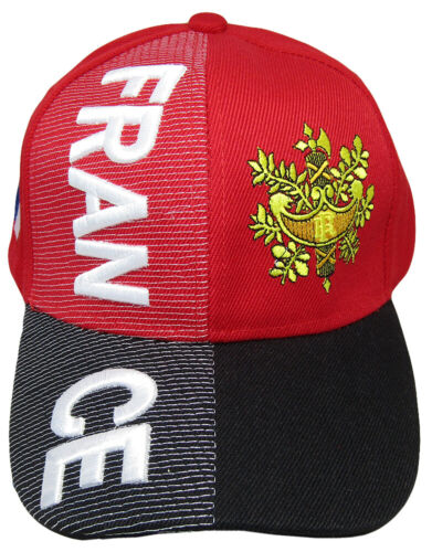 France Red and Black Embroidered Cap