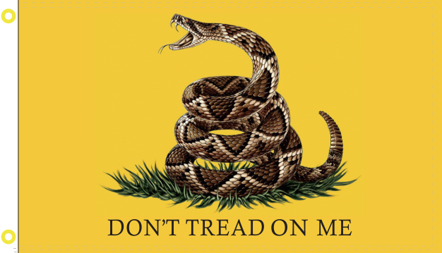 Gadsden (Live Rattle Snake) 2'x3' Flag ROUGH TEX® 68D DBL Sided