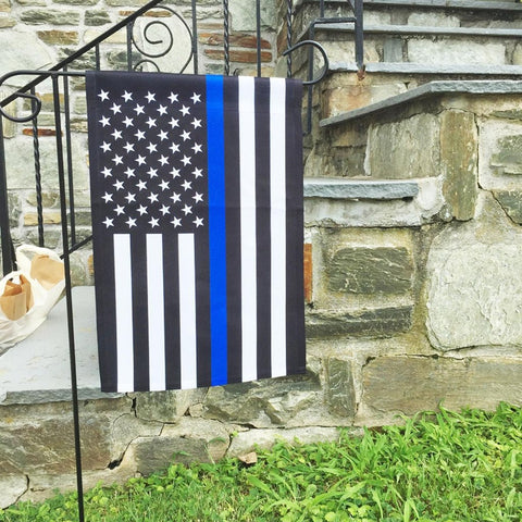 US Police Memorial Blue Line USA Garden Flag American USA