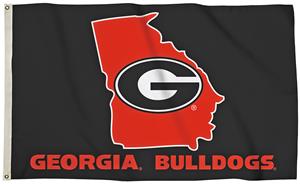 Copy of University of Alabama AlabamaUniversity of Georgia Georgia Bulldogs State Outline 3'x5' Officially Licensed Premium Heavy Duty Polyester Flag